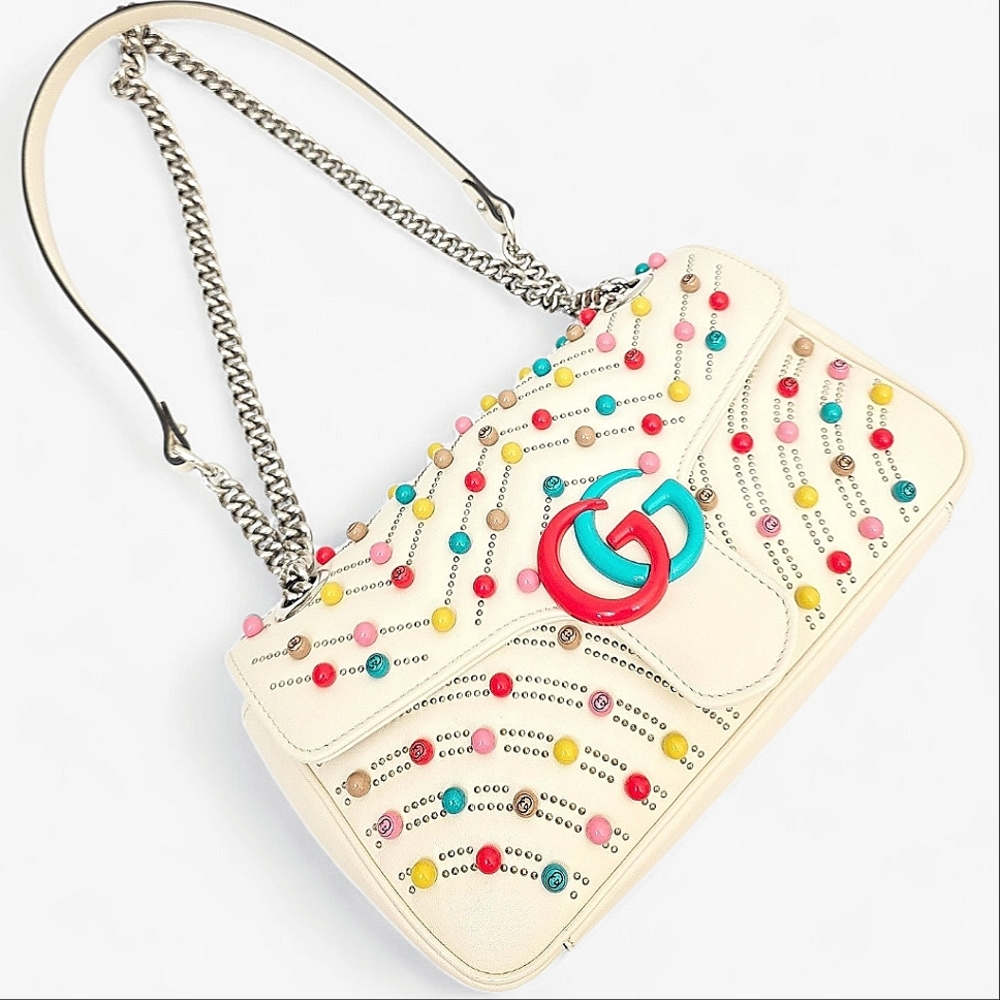 Gucci Limited Edition GG Marmont Beaded Shoulder Bag - Picture 6 of 17